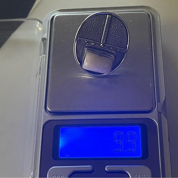 New Artisan Pink Opal Gemstone 925 Sterling Silver Tribal Shield Ring Size: 7.25 - Picture 8 of 17